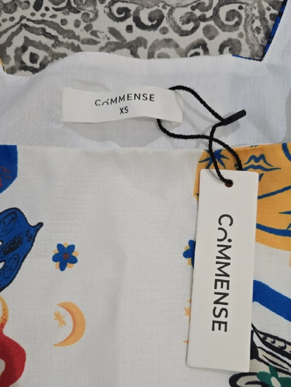 Commense White Multicolor Graphic Crop Top - Picture 2 of 8